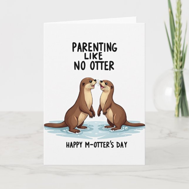 Otter Mothers Day Illustration Card (Front)