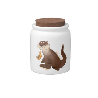 Otter n' Goldfish Candy Jar