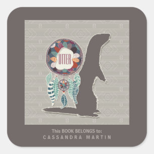 Otter Native American Animal Spirit Book Square Sticker
