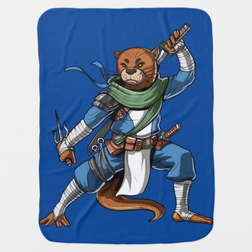 Otter Ninja Samurai Baby Blanket