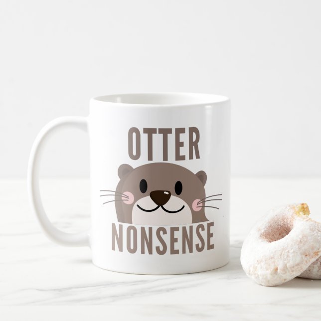Otter Nonsense Funny Coffee Mug (With Donut)