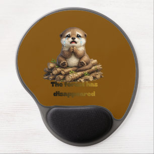 Otter on Cut Logs Forest Conservation Design Gel Mouse Pad