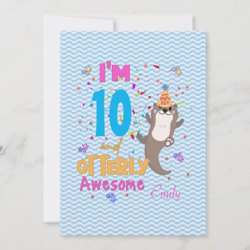 Otter Otterly Awesome Birthday Girl  Invitation