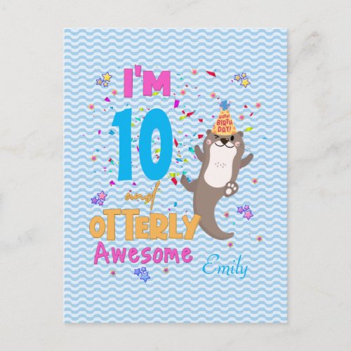 Otter Otterly Awesome Birthday Girl  Postcard