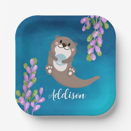 Otter Party Paper Plate