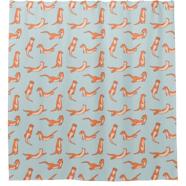 Otter Pattern Shower Curtain (Front)