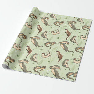 Otter Pattern Wrapping Paper