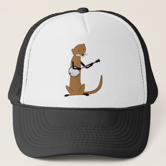 Otter Playing the Banjo Trucker Hat (Front)