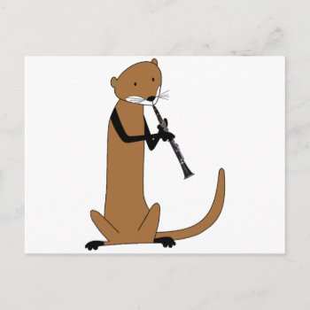 Otter Playing The Clarinet Postcard by wesleyowns at Zazzle