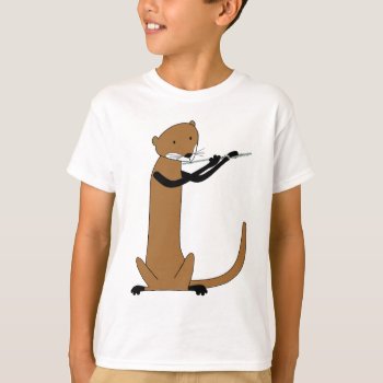 Otter Playing The Flute T-shirt by wesleyowns at Zazzle