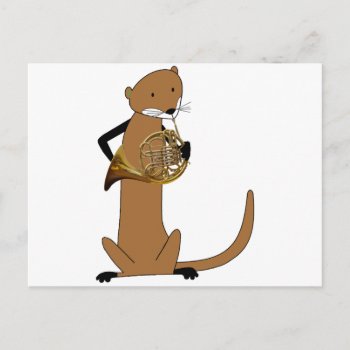 Otter Playing The French Horn Postcard by wesleyowns at Zazzle