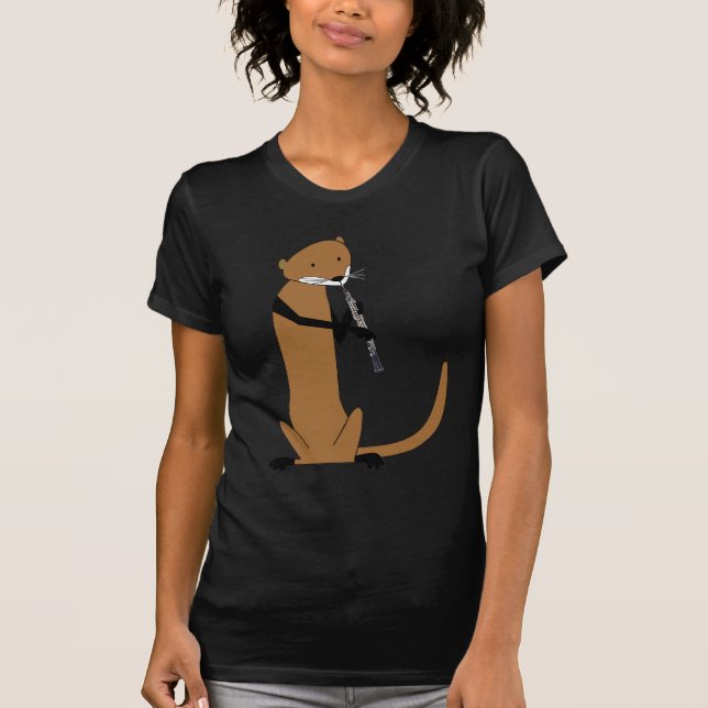 Otter Playing the Oboe T-Shirt (Front)