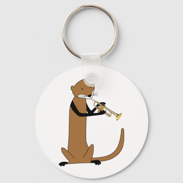 Otter Playing the Trumpet Keychain (Front)