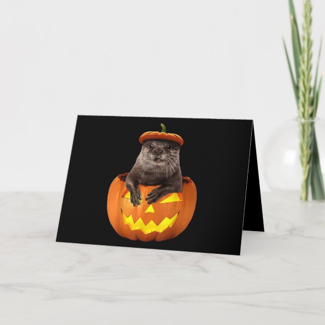 Otter pumpkin halloween| funny otter Gift Card (Front)