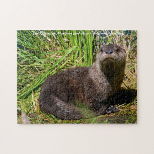 Otter Pup Yellowstone.Christmas Greetings Jigsaw Puzzle