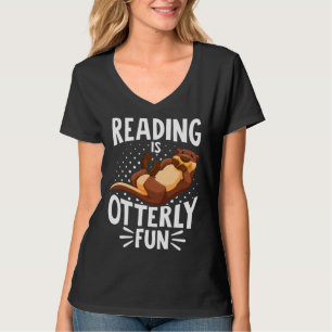 Otter Reading Is Otterly Fun Book Reader Pun Humor T-Shirt