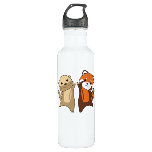 Otter Red Panda Sweet Animals For Children Stainless Steel Water Bottle