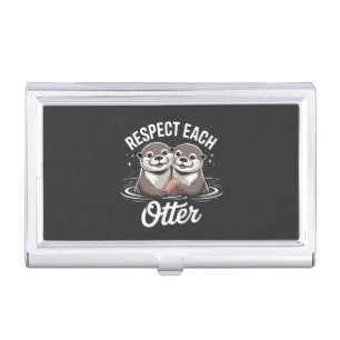 Otter Respect Each Other Funny Business Card Case