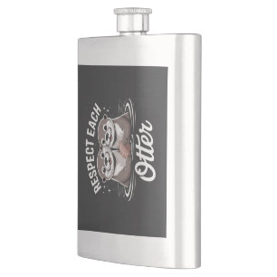 Otter Respect Each Other Funny Flask