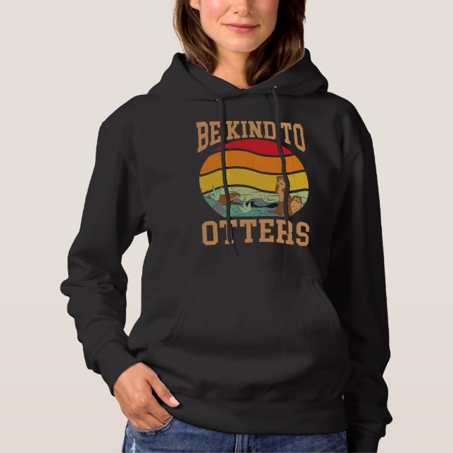 Otter Retro Animal Sea Playing Futurism Fan  Kind Hoodie (Front)