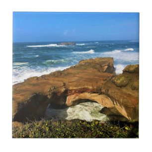 Otter Rock at Devil's Punchbowl State Park, Oregon Ceramic Tile