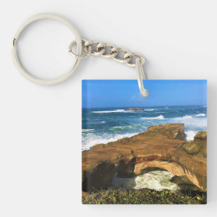 Otter Rock at Devil's Punchbowl State Park, Oregon Keychain