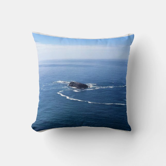 Otter Rock, Cape Foulweather, Newport, Oregon Throw Pillow (Front)