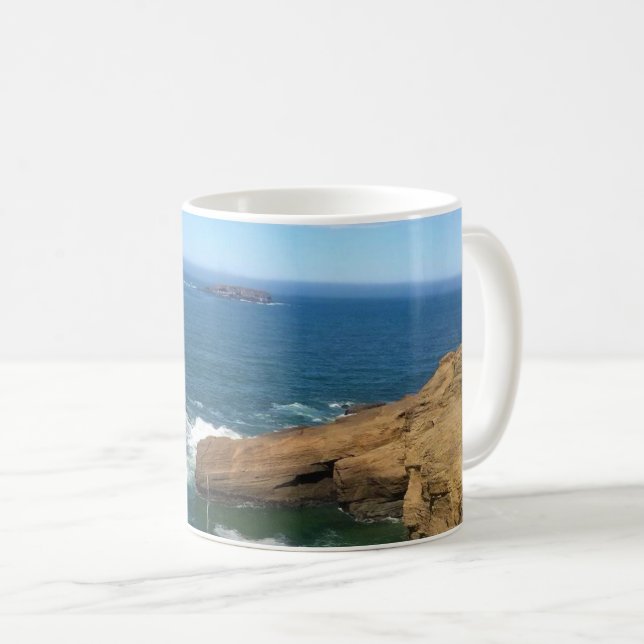 Otter Rock, Oregon Coast Coffee Mug (Front Right)