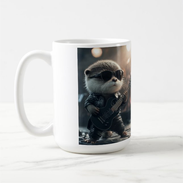 Otter Rock Star Sunglass Guitar Playing Mug (Left)