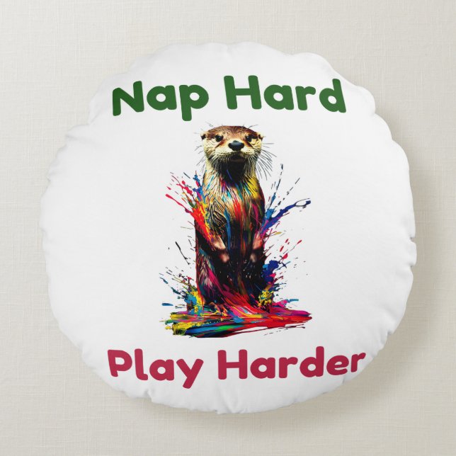 Otter Round Pillow (Front)