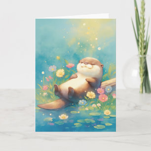 Otter Serene Pond Paradise Card