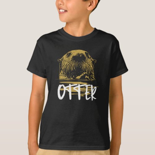Otter shaman totem animal two sides print T_Shirt