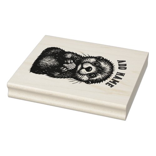 Otter & Shell Rubber Stamp