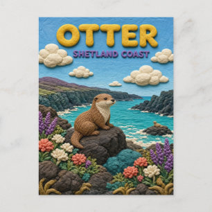 Otter Shetland Coast Modern KlayKoo Postcard
