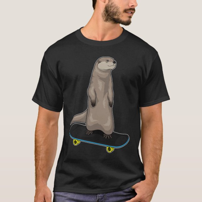 Otter Skater Skateboard T-Shirt (Front)