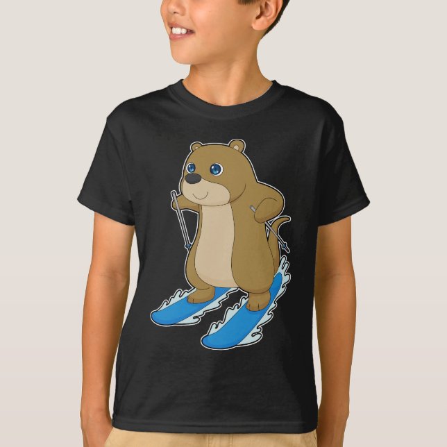 Otter Skier Ski T-Shirt (Front)