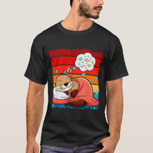 Otter Sleeng Animal Pajamas Nap Pjs Outfit Sea Ott T-Shirt