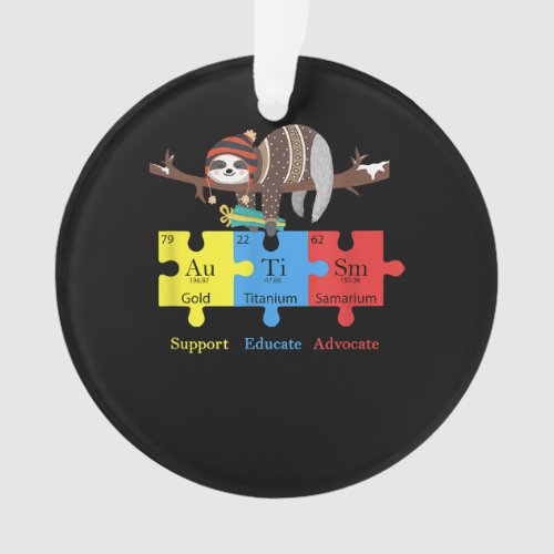 Otter sloth support educate Otter Chemistry  Gift Ornament