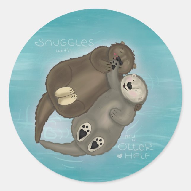 Otter Snuggles Sticker (Front)