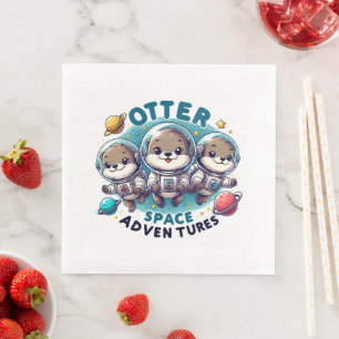 Otter Space Adventures Paper Dinner Napkins