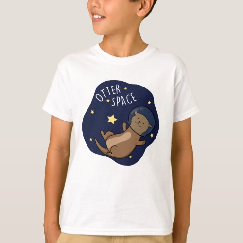 Otter Space Funny Astronaut Otter Pun  T_Shirt