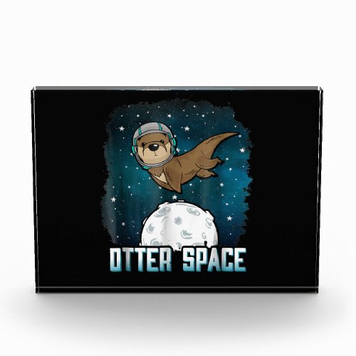 Otter Space Funny Otter Space Animal Photo Block