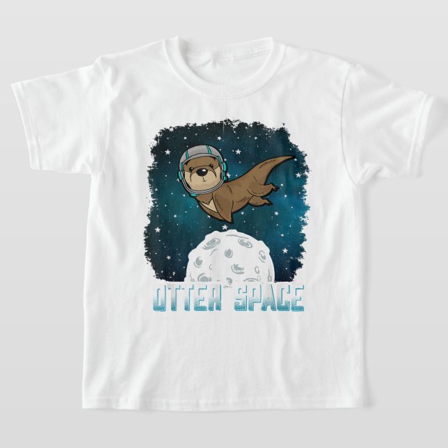 Otter Space Shirt, Funny Outer Space Animal T-Shirt (Laydown)