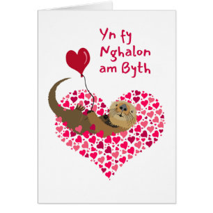 Otter St. Dwynwen’s Day Yn fy Nghalon am Byth Cards