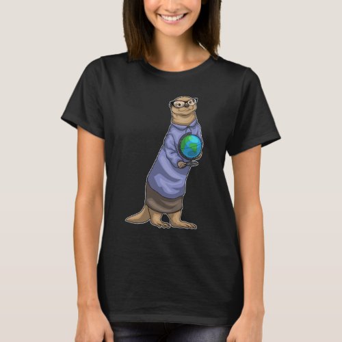 Otter Teacher Globe History T_Shirt