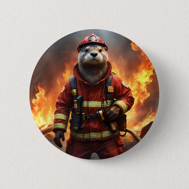 Otter The Fire Fighter, Button (Front)