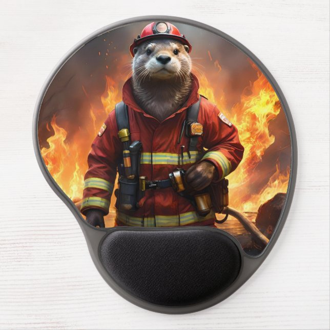 Otter The Fire Fighter, Gel Mouse Pad (Front)