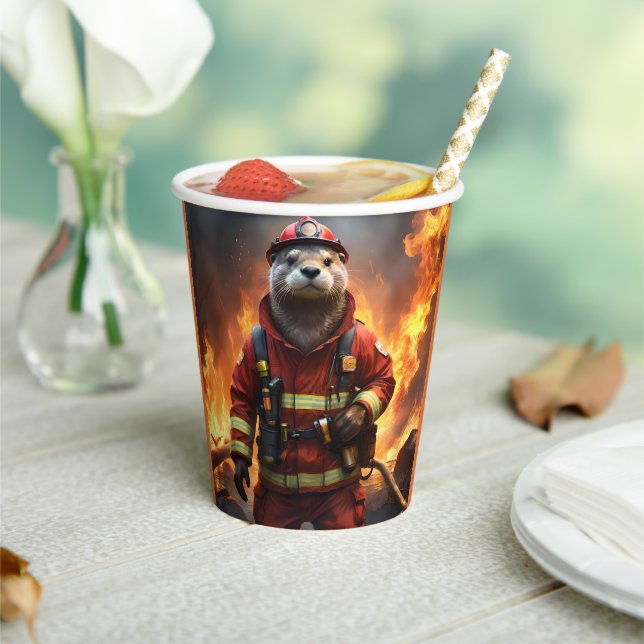 Otter The Fire Fighter, Paper Cups (Insitu)