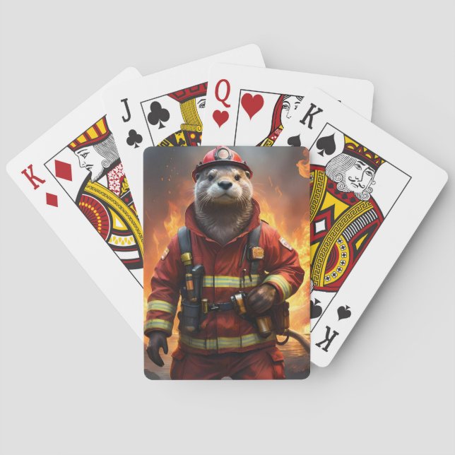 Otter The Fire Fighter, Poker Cards (Back)