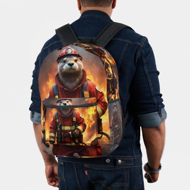 Otter The Fire Fighter, Printed Backpack (Insitu (Model))